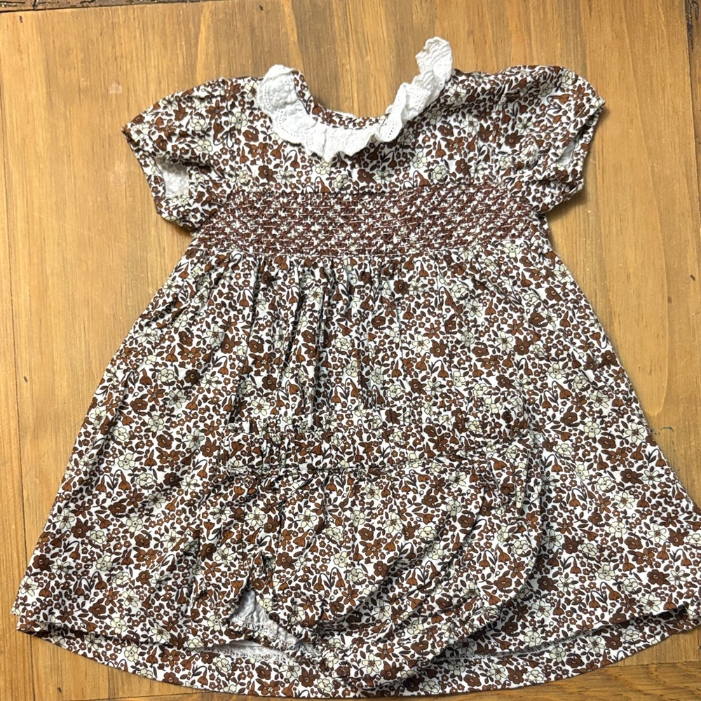 Edgehill Collection Brown and White Floral Dress